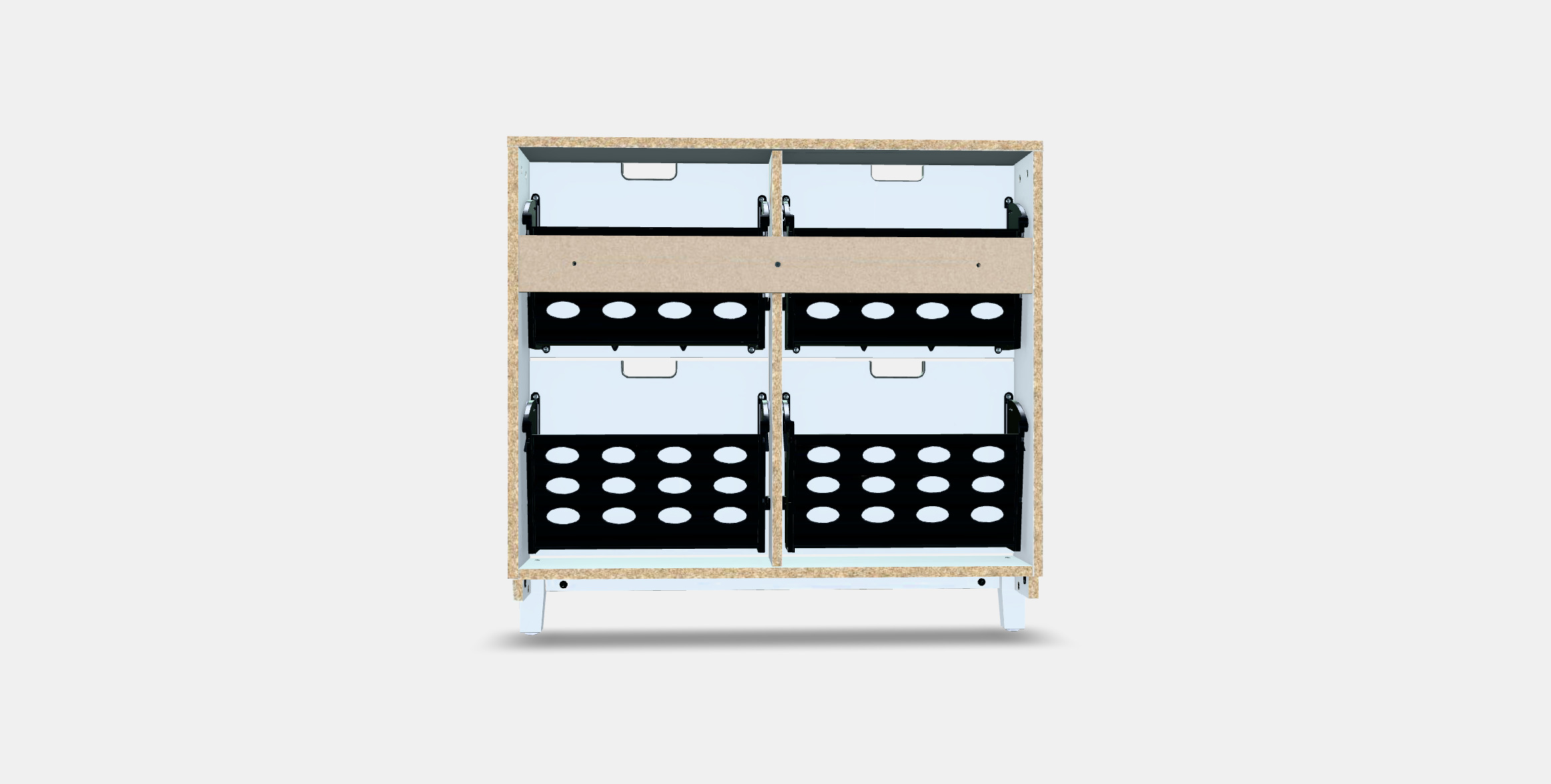 STALL Shoe cabinet with 4 compartments 1 3D model_14