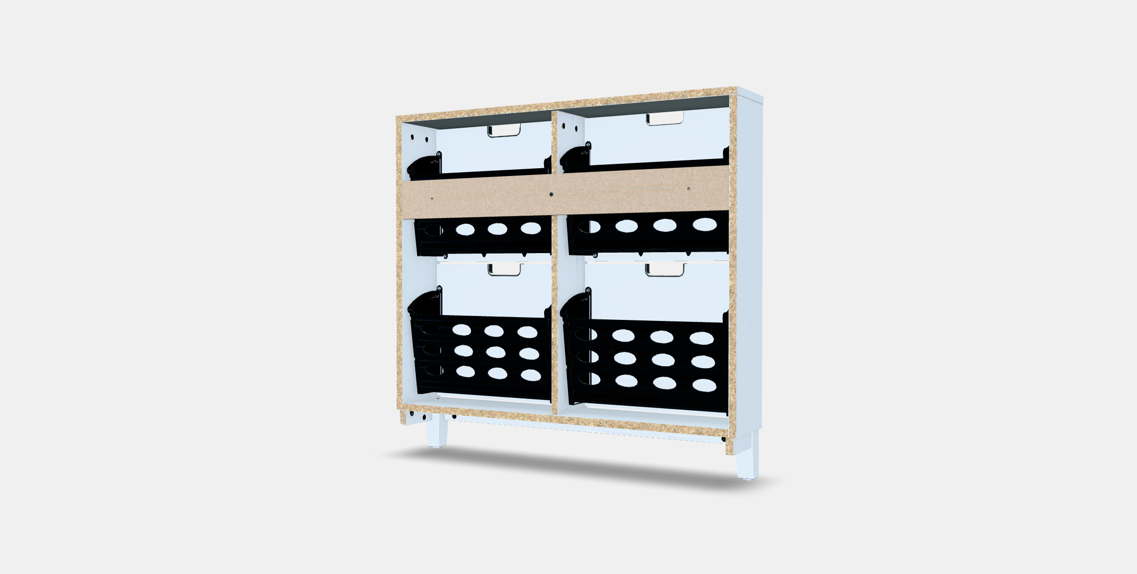 STALL Shoe cabinet with 4 compartments 1 3D model_6