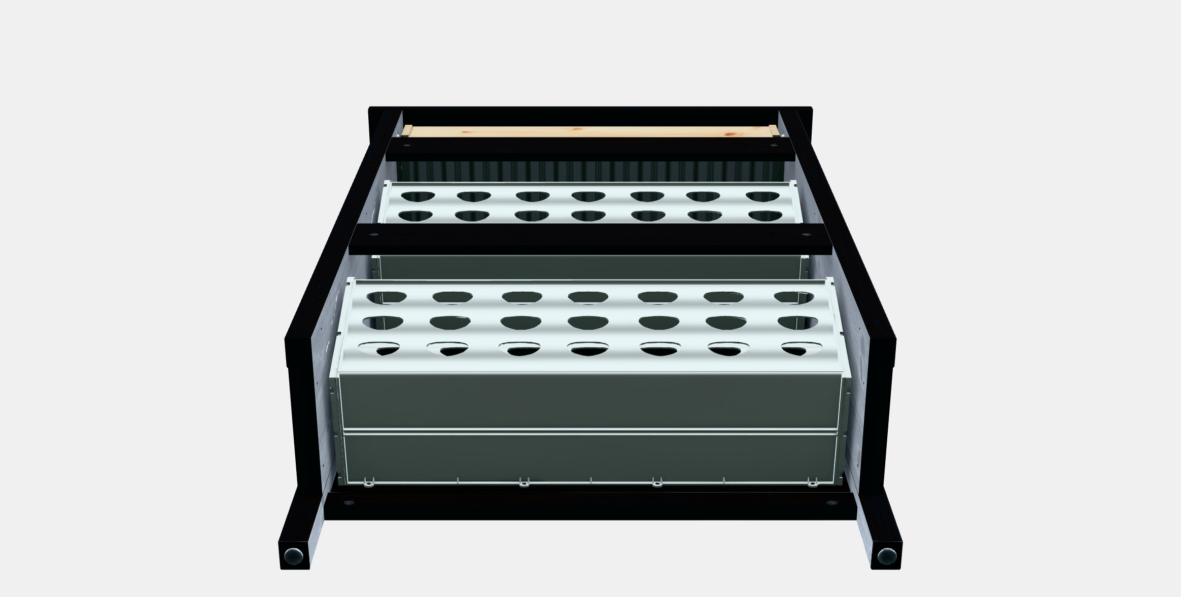 HEMNES Shoe cabinet with 2 compartments 3D model_6