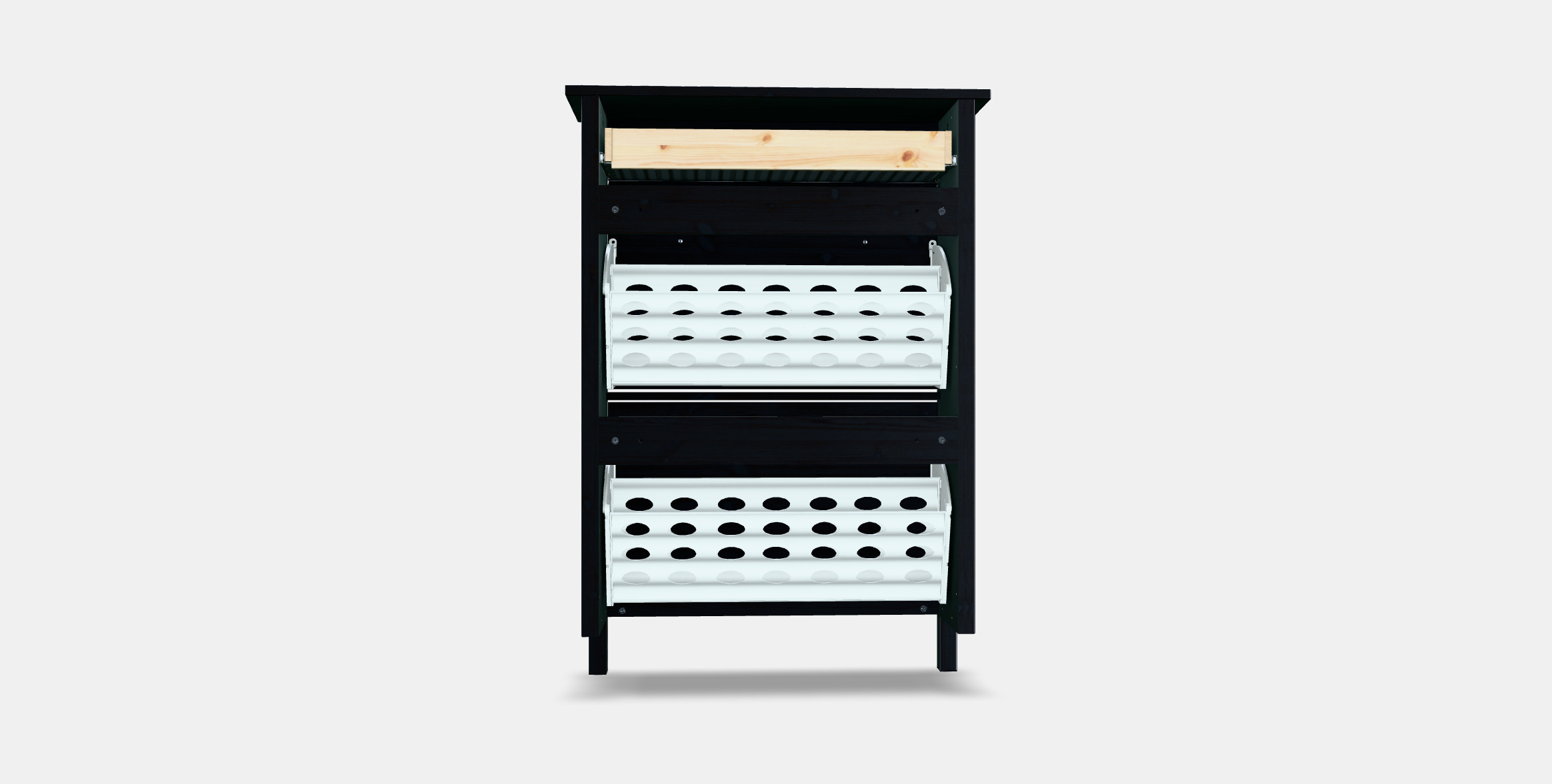 HEMNES Shoe cabinet with 2 compartments 3D model_13
