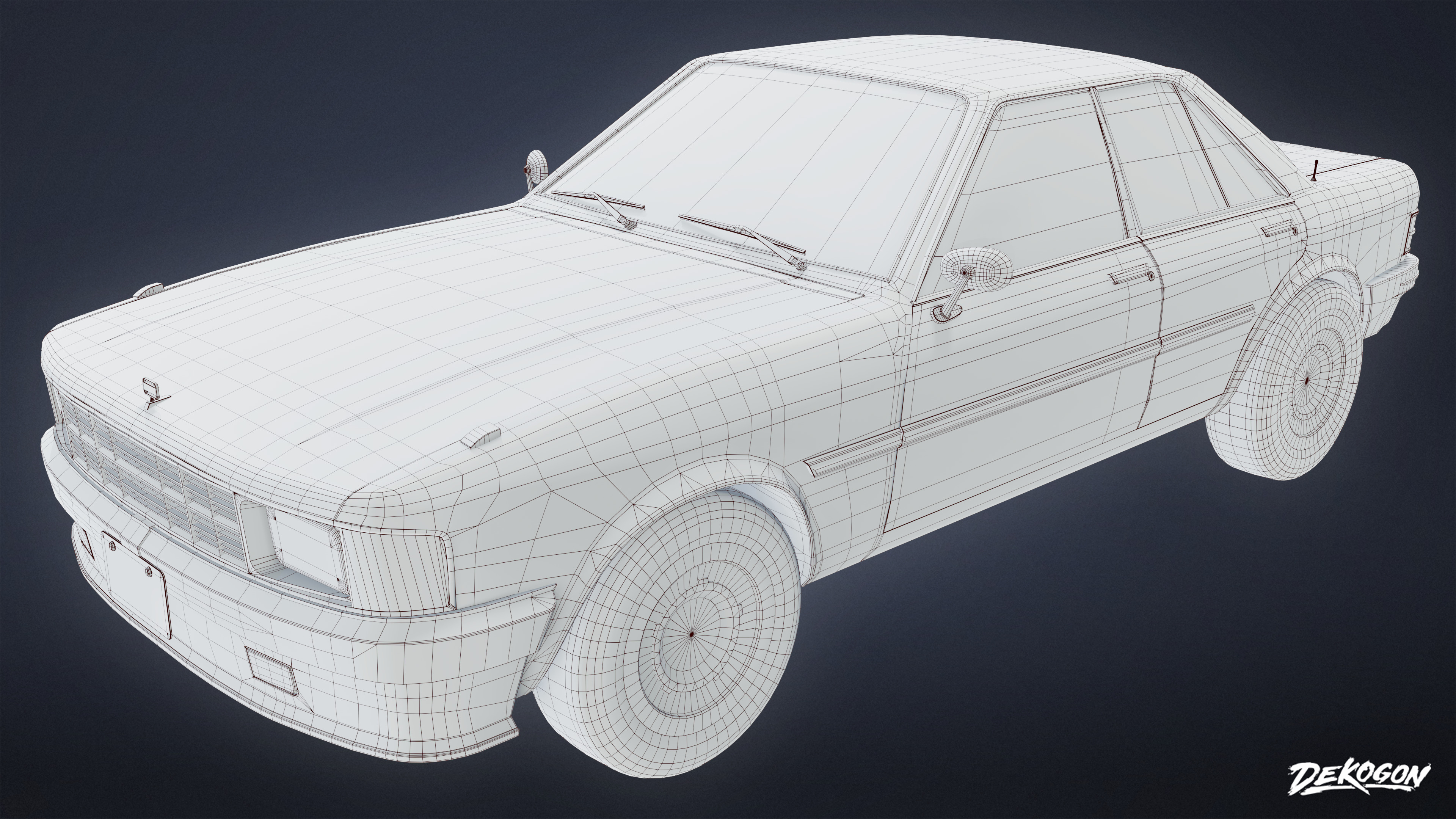 VEHICLES - Car 54 - LOW POLY Low-poly 3D model_9