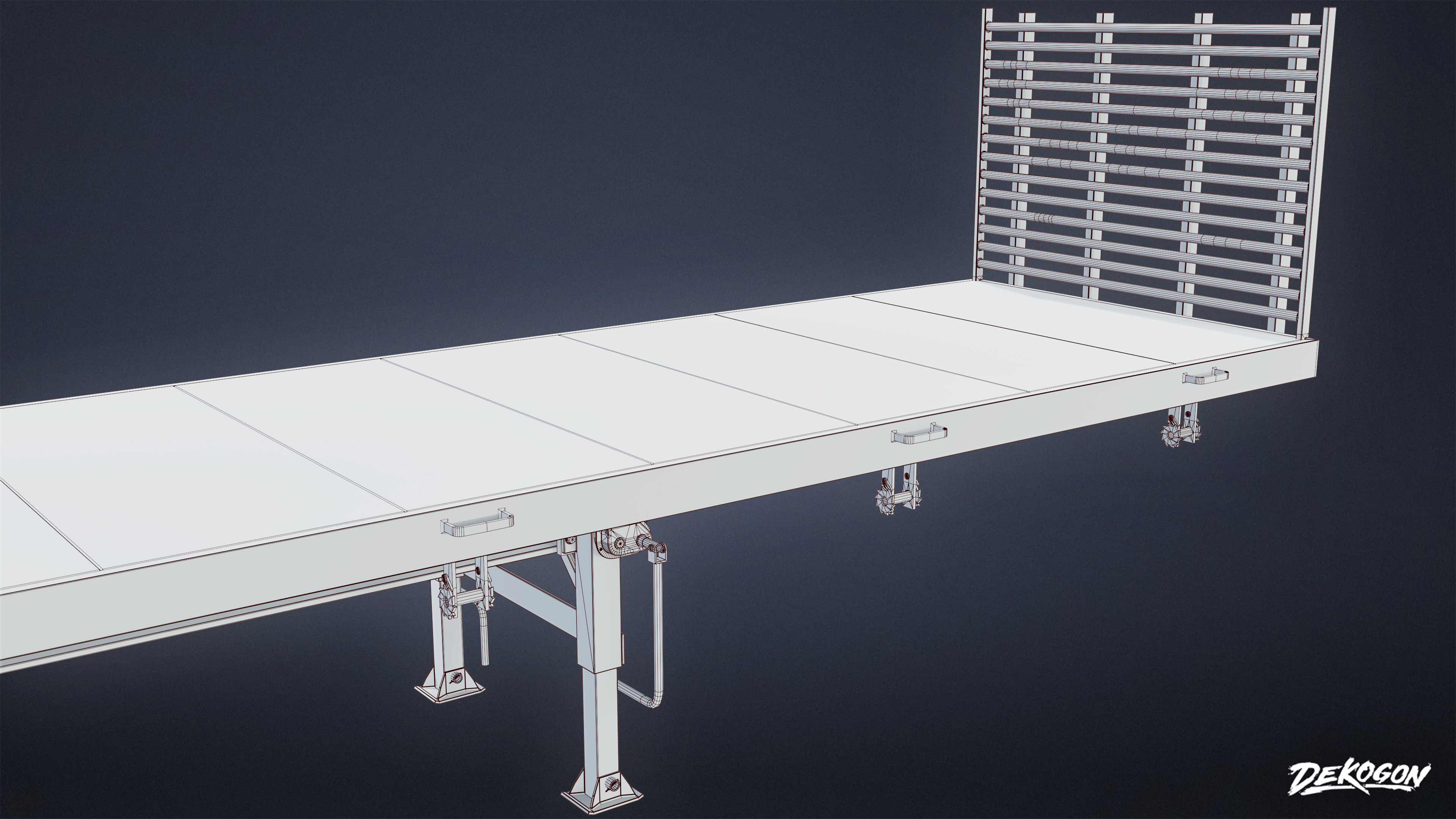 VEHICLES - Flatbed Trailer 01 - LOW POLY AND NANITE Low-poly 3D model_7