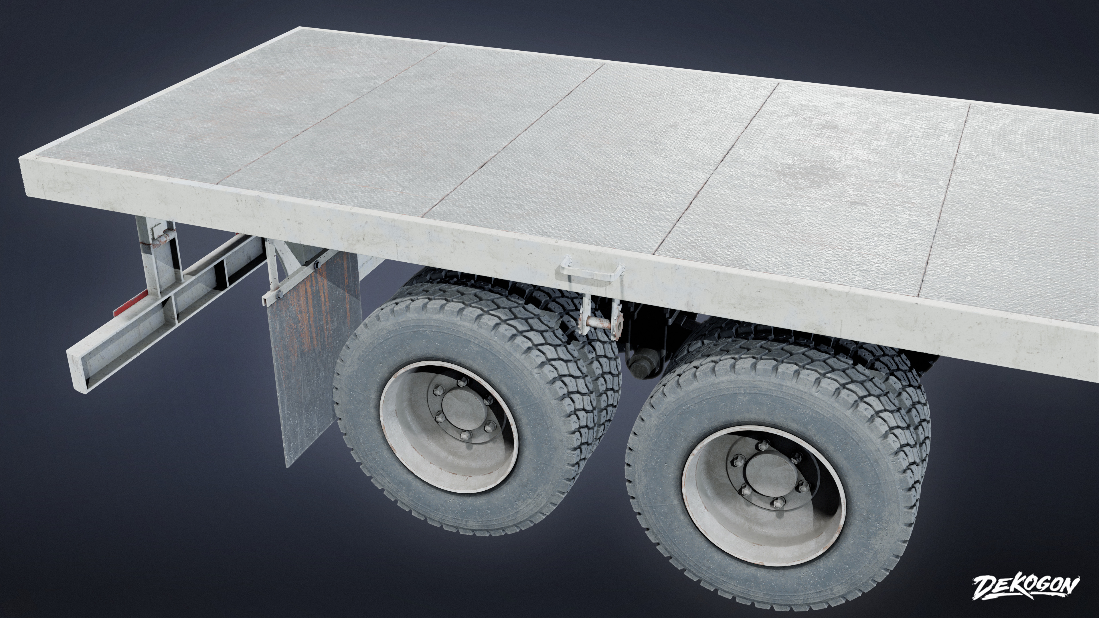 VEHICLES - Flatbed Trailer 01 - LOW POLY AND NANITE Low-poly 3D model_5