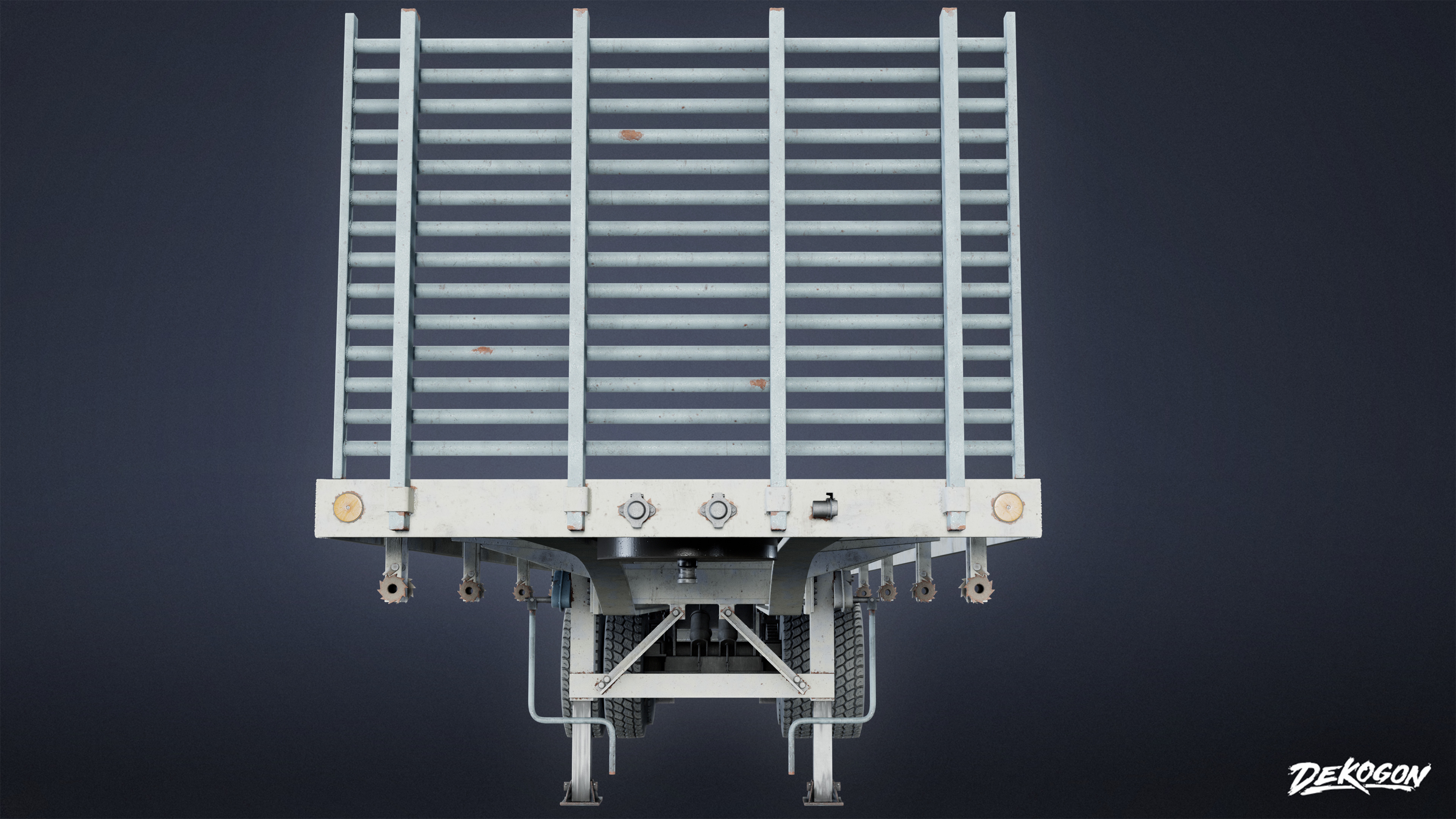 VEHICLES - Flatbed Trailer 01 - LOW POLY AND NANITE Low-poly 3D model_1