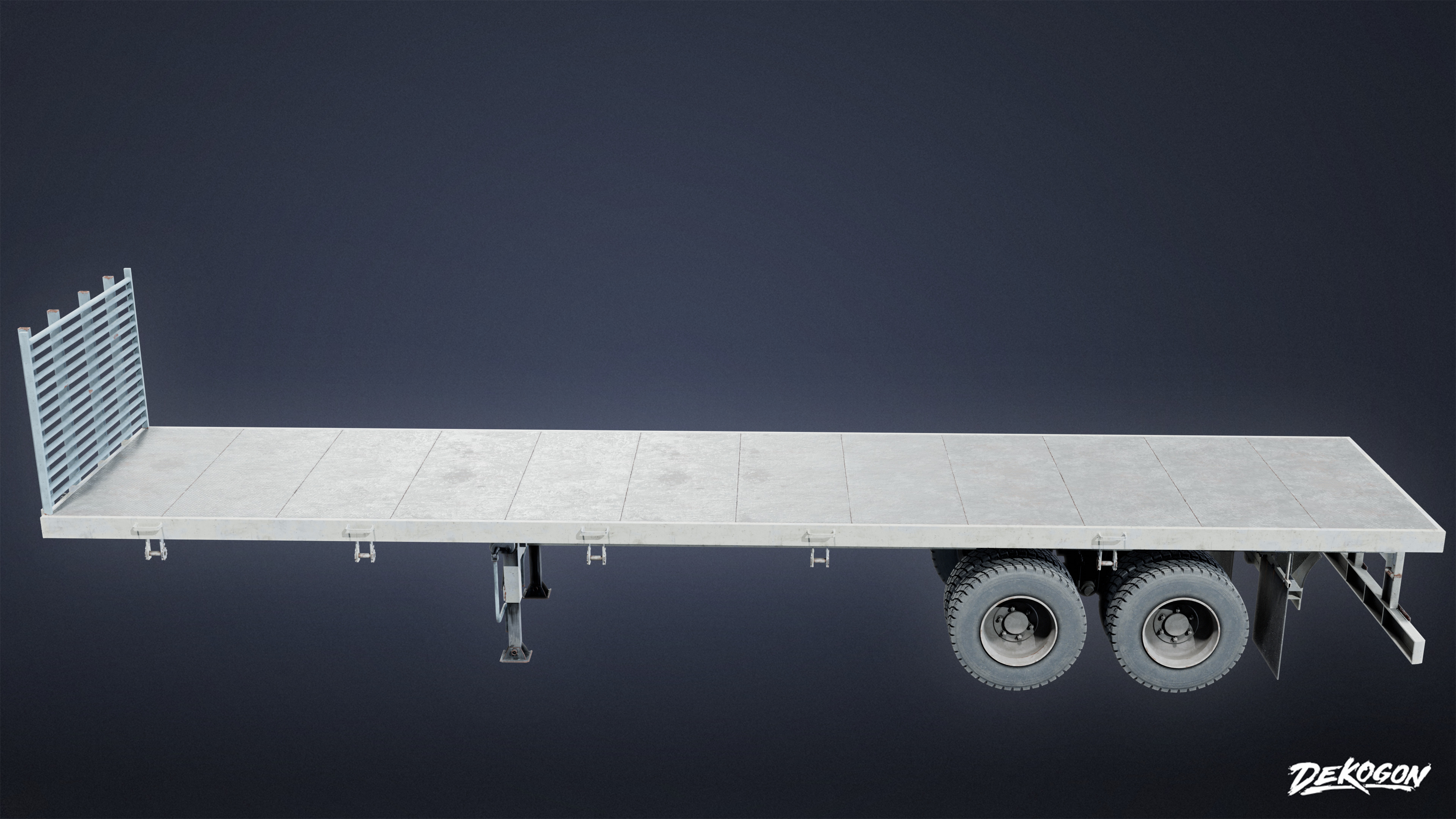 VEHICLES - Flatbed Trailer 01 - LOW POLY AND NANITE Low-poly 3D model_2