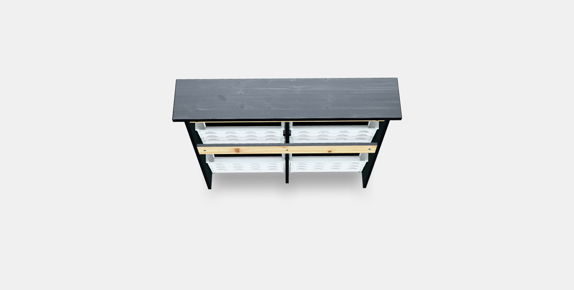 HEMNES shoe cabinet 4 compartments 3D model_2