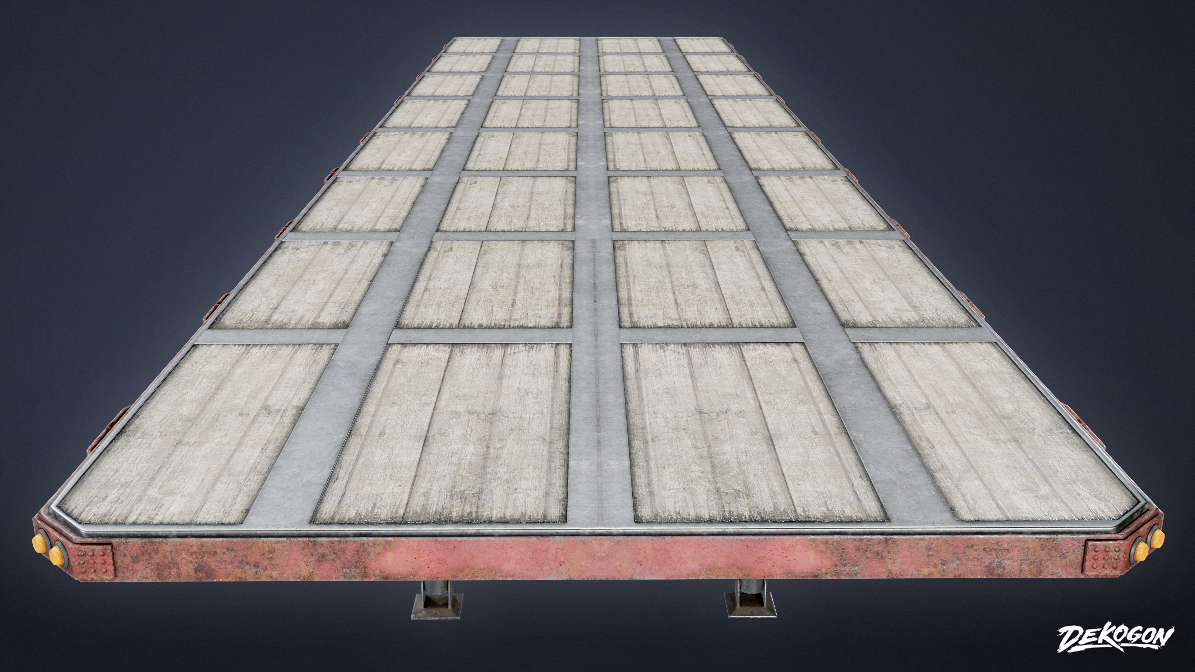 VEHICLES - Flatbed Trailer 02 - NANITE Low-poly 3D model_3