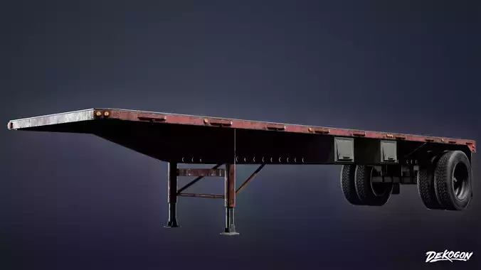 VEHICLES - Flatbed Trailer 02 - NANITE Low-poly 3D model