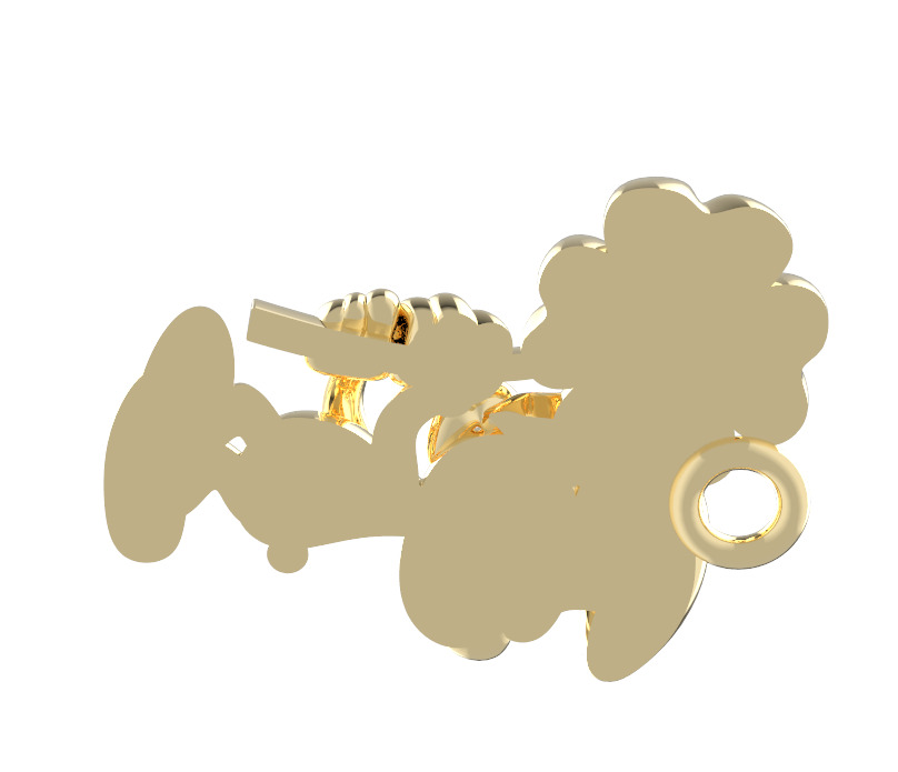 Pitufo Smurfs jewelry pendant gold 3D print model_5