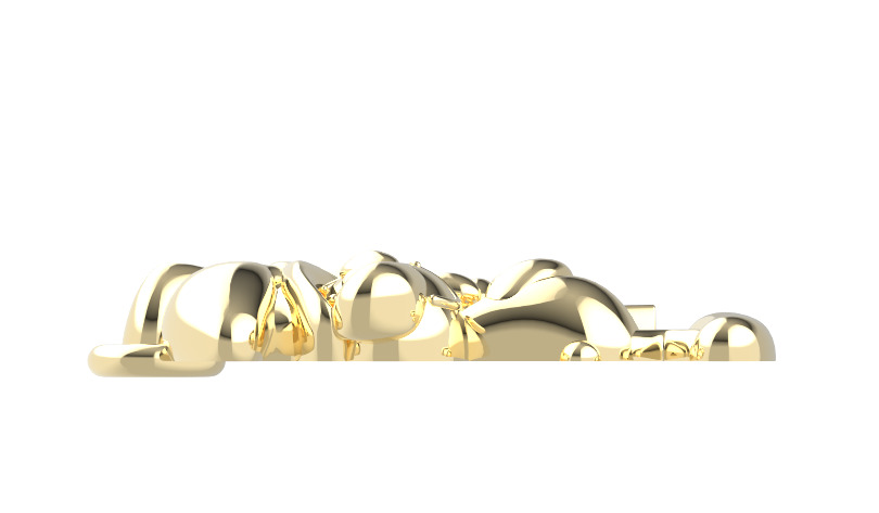 Pitufo Smurfs jewelry pendant gold 3D print model_4