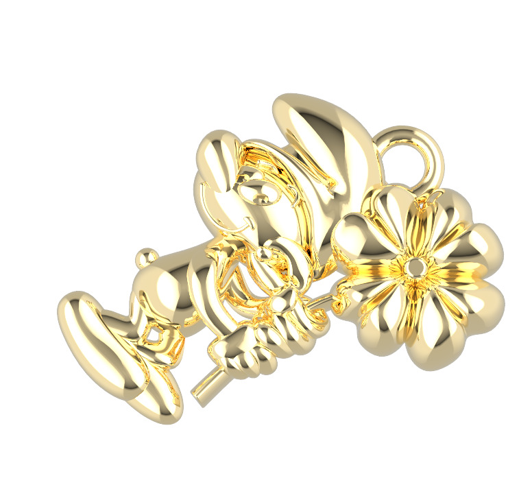 Pitufo Smurfs jewelry pendant gold 3D print model_6