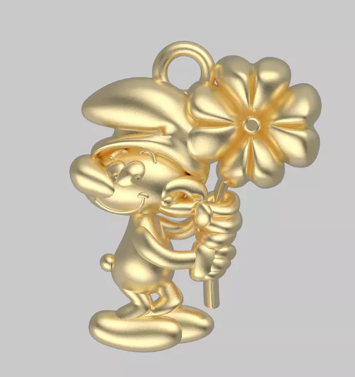 Pitufo Smurfs jewelry pendant gold 3D print model_0
