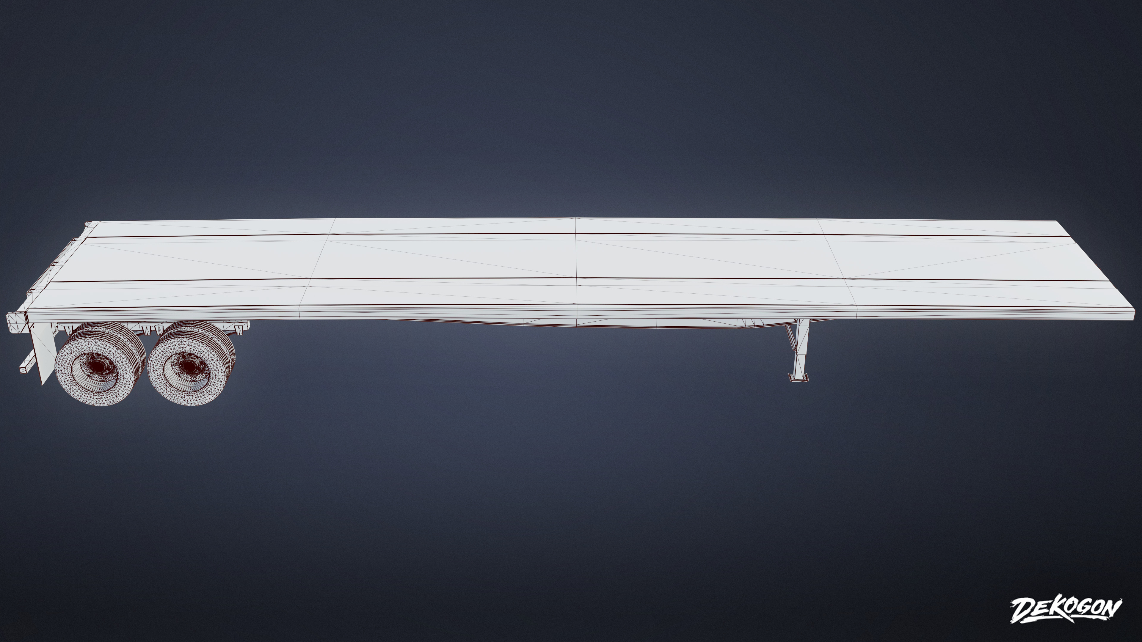 VEHICLES - Flatbed Trailer 03 - NANITE Low-poly 3D model_9
