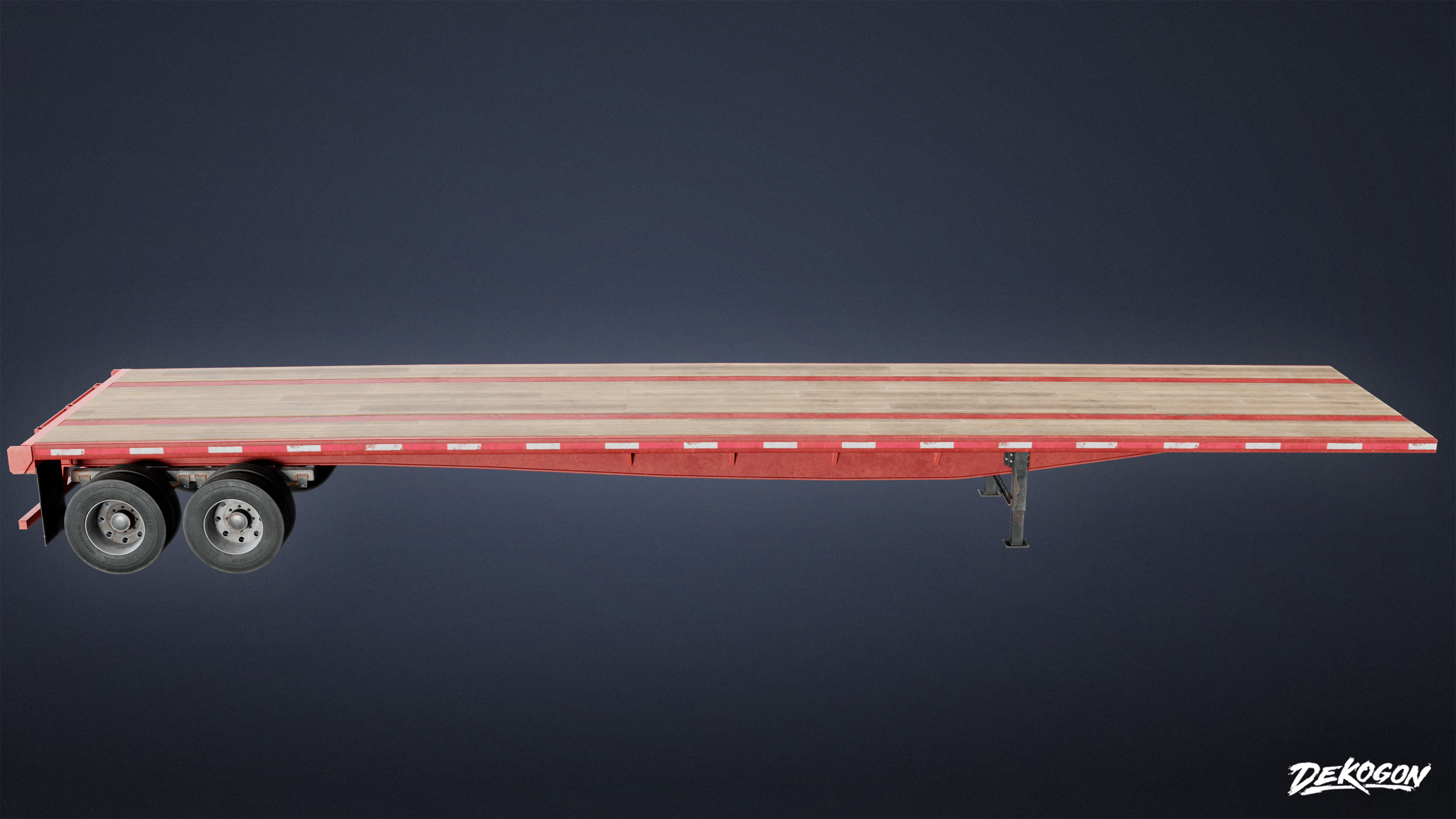 VEHICLES - Flatbed Trailer 03 - NANITE Low-poly 3D model_4