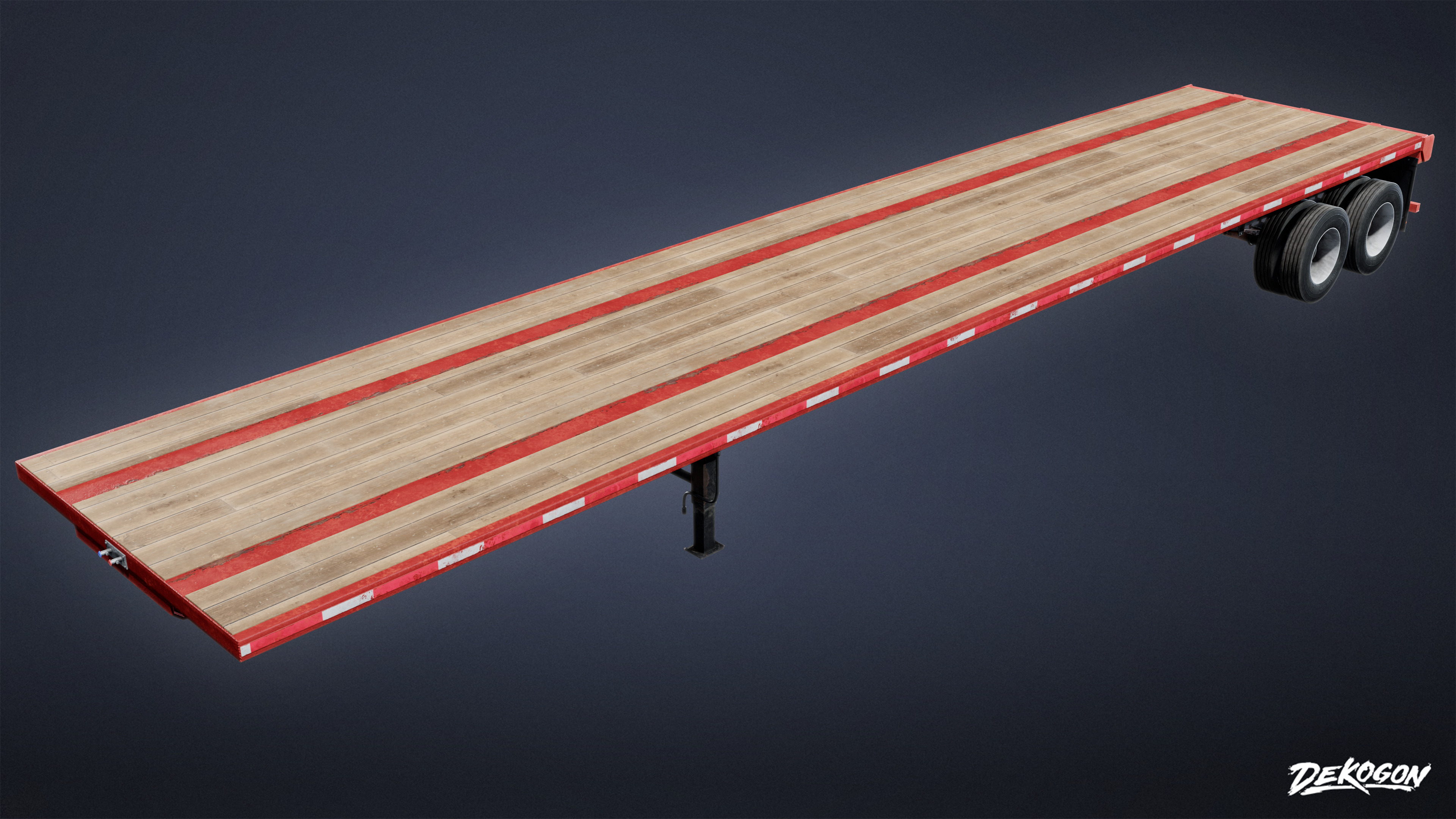 VEHICLES - Flatbed Trailer 03 - NANITE Low-poly 3D model_1