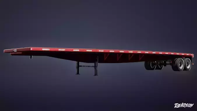 VEHICLES - Flatbed Trailer 03 - NANITE Low-poly 3D model