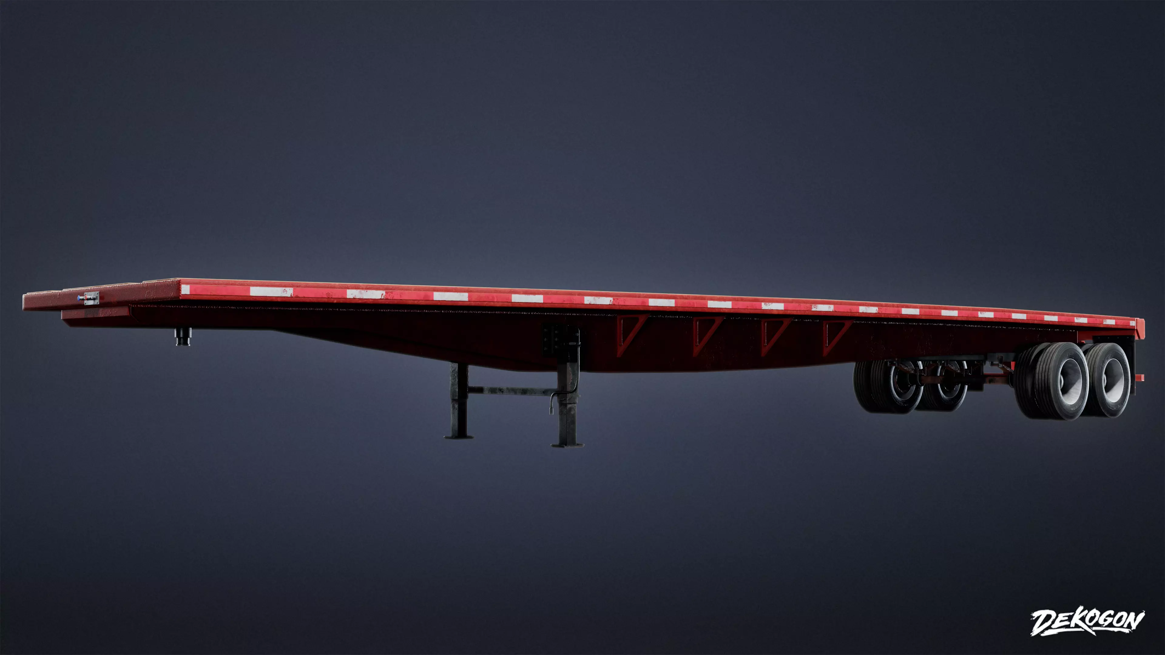 VEHICLES - Flatbed Trailer 03 - NANITE Low-poly 3D model_0