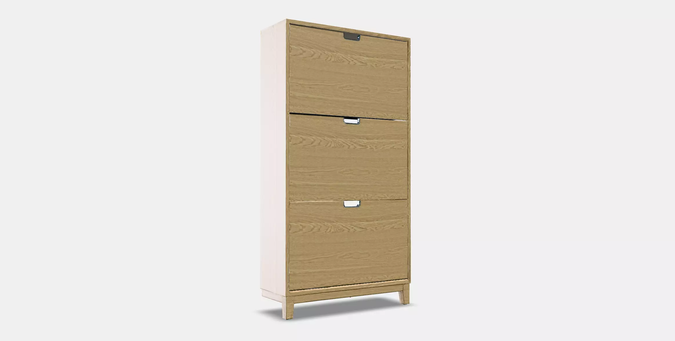 STALL Shoe cabinet with 3 compartments 1 Low-poly 3D model_0