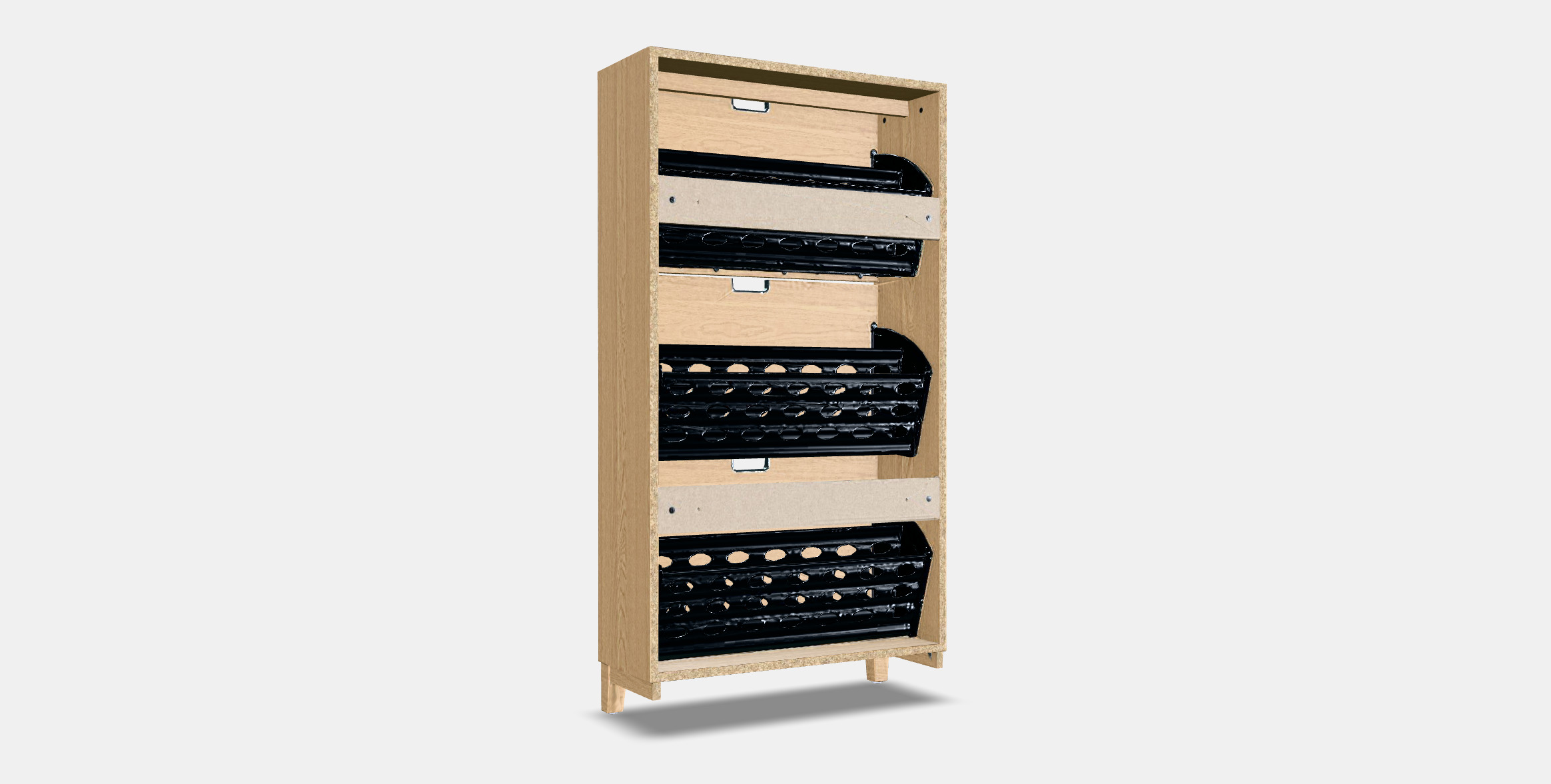 STALL Shoe cabinet with 3 compartments 1 Low-poly 3D model_16