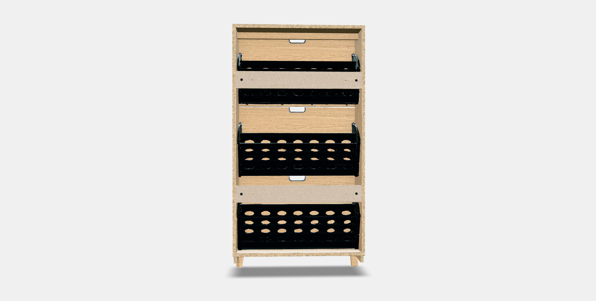 STALL Shoe cabinet with 3 compartments 1 Low-poly 3D model_14