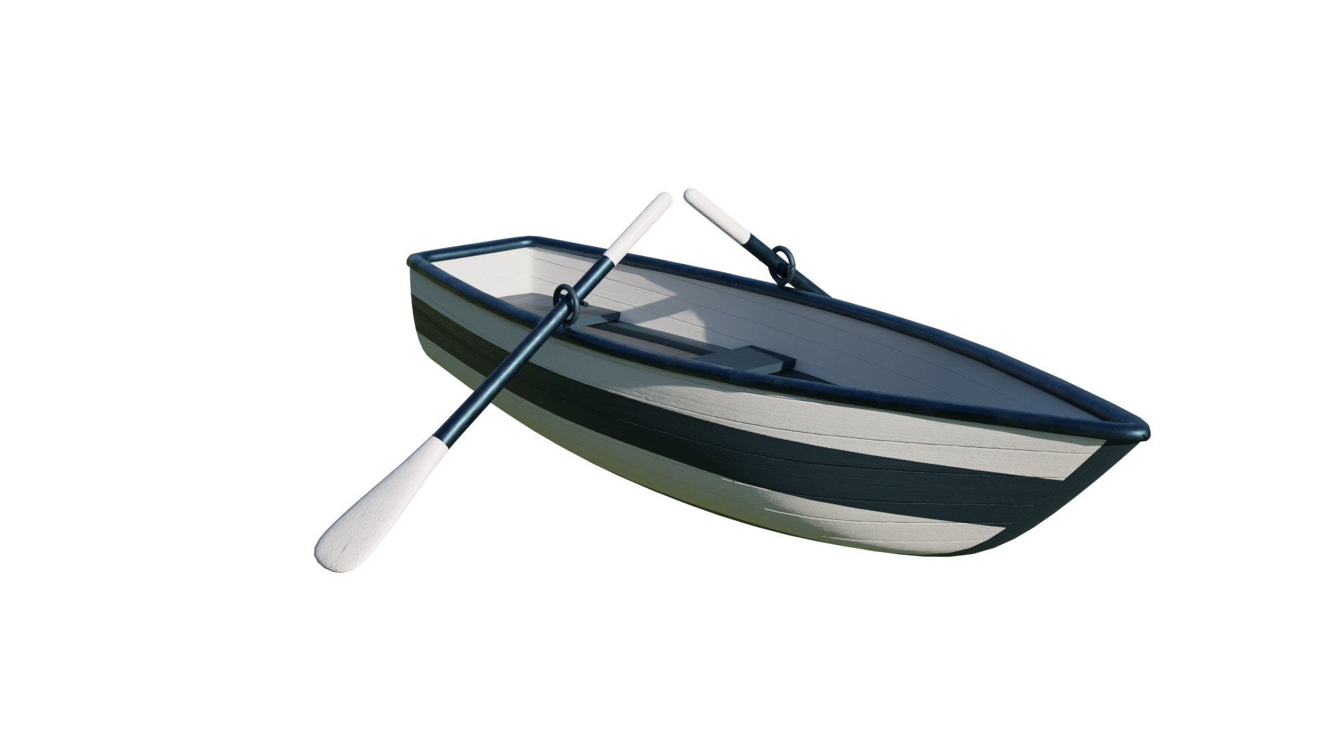 Fishing Boat Low-poly 3D model_13