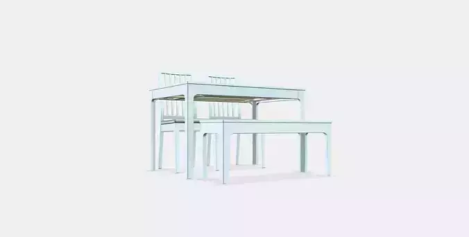 EKEDALEN - EKEDALEN Table with 2 chairs and bench