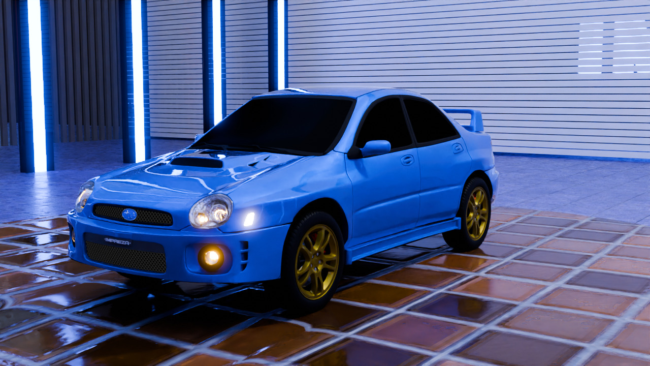 Subaru Impreza WRX Rigged 3D model_2