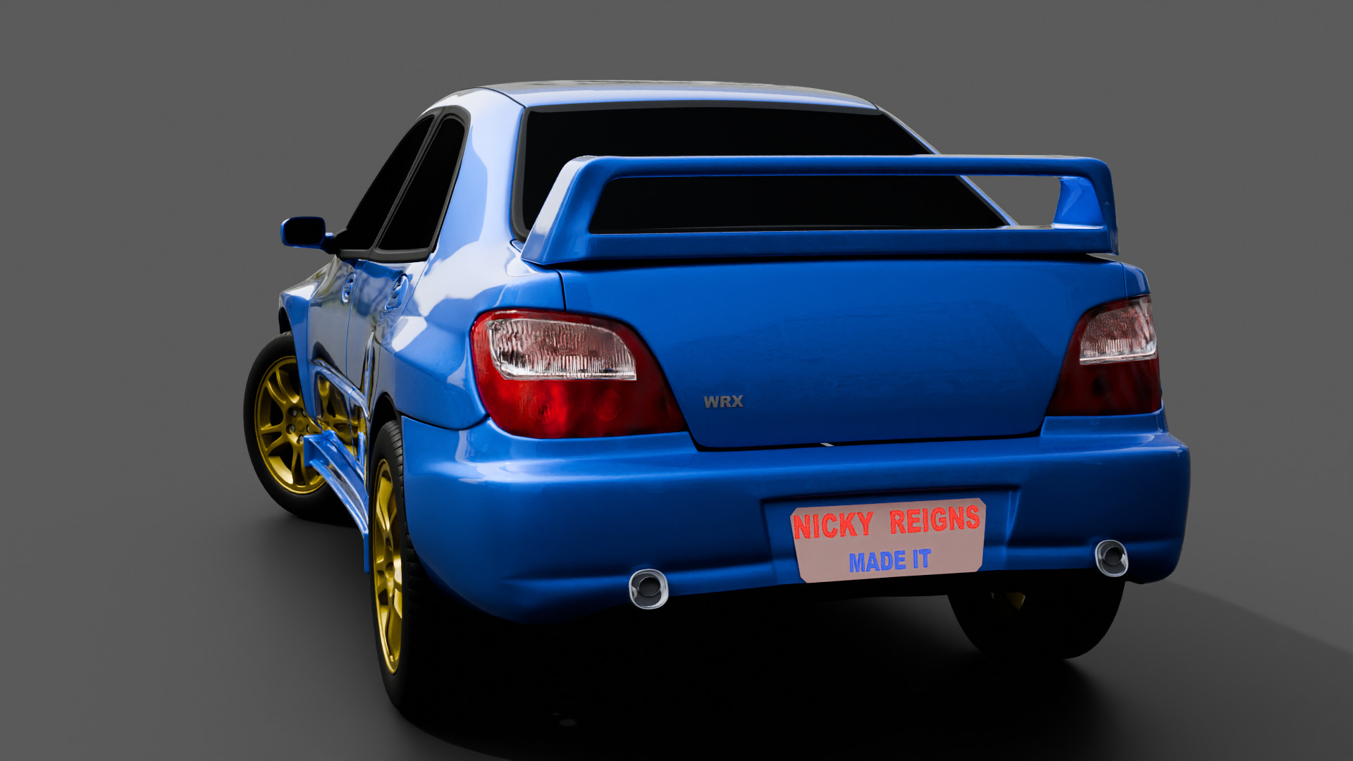 Subaru Impreza WRX Rigged 3D model_5