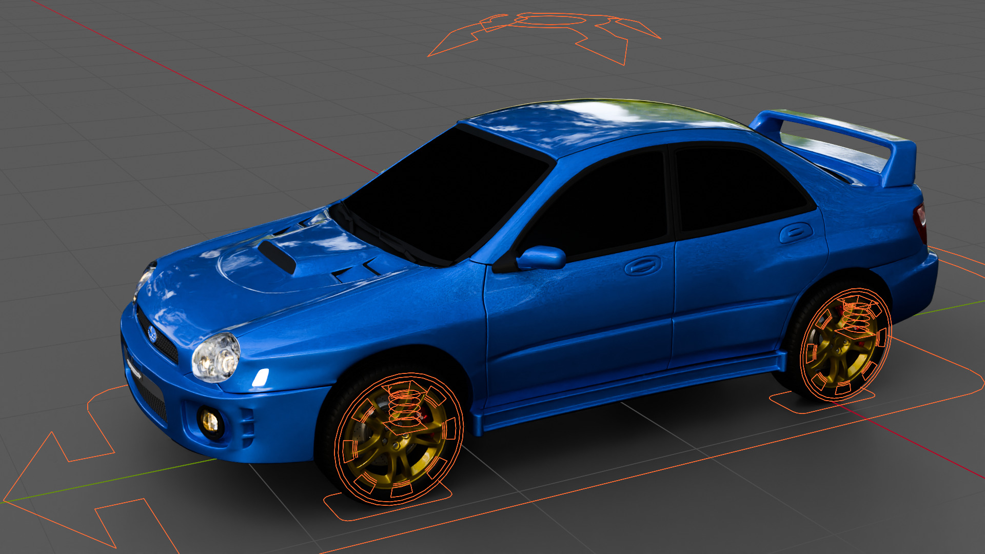 Subaru Impreza WRX Rigged 3D model_9