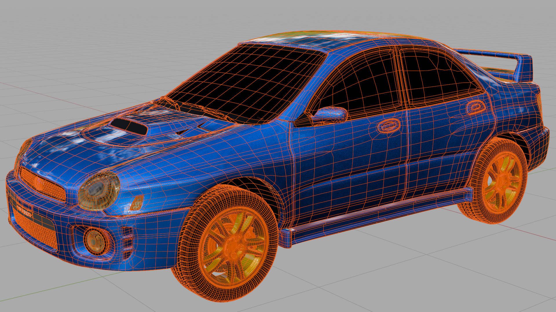 Subaru Impreza WRX Rigged 3D model_8
