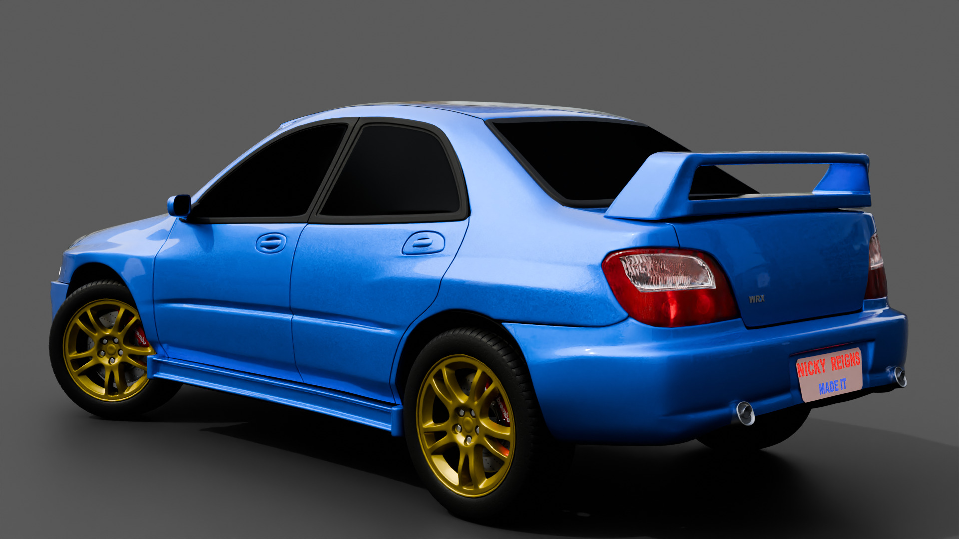 Subaru Impreza WRX Rigged 3D model_4