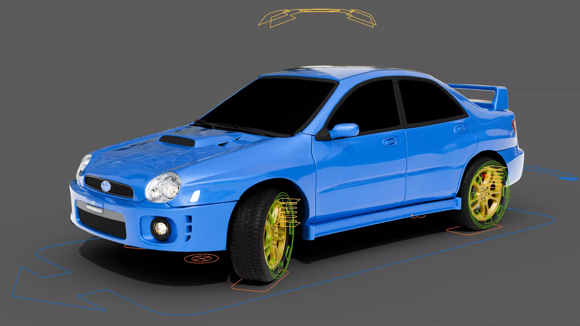 Subaru Impreza WRX Rigged 3D model_0