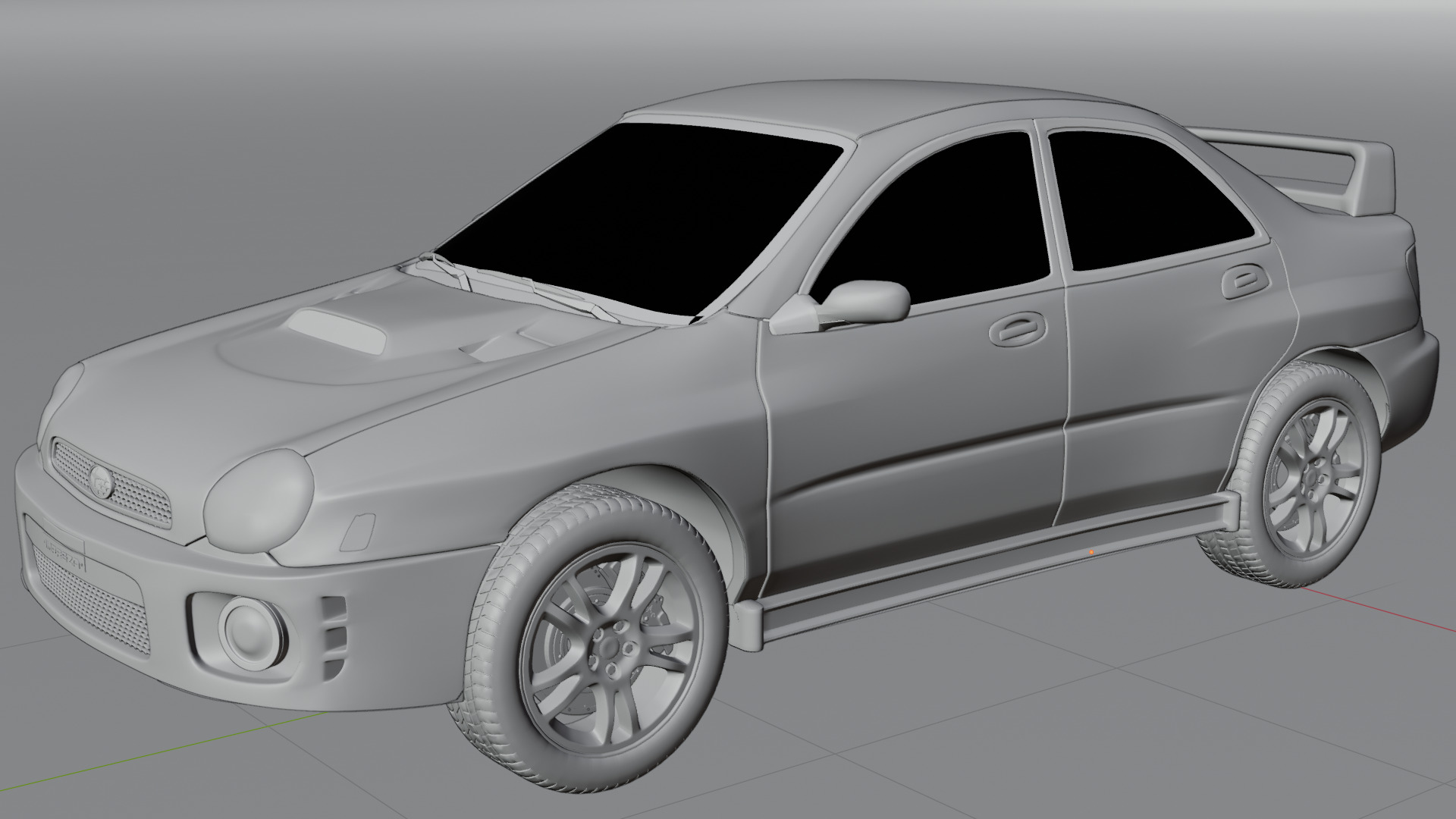 Subaru Impreza WRX Rigged 3D model_7