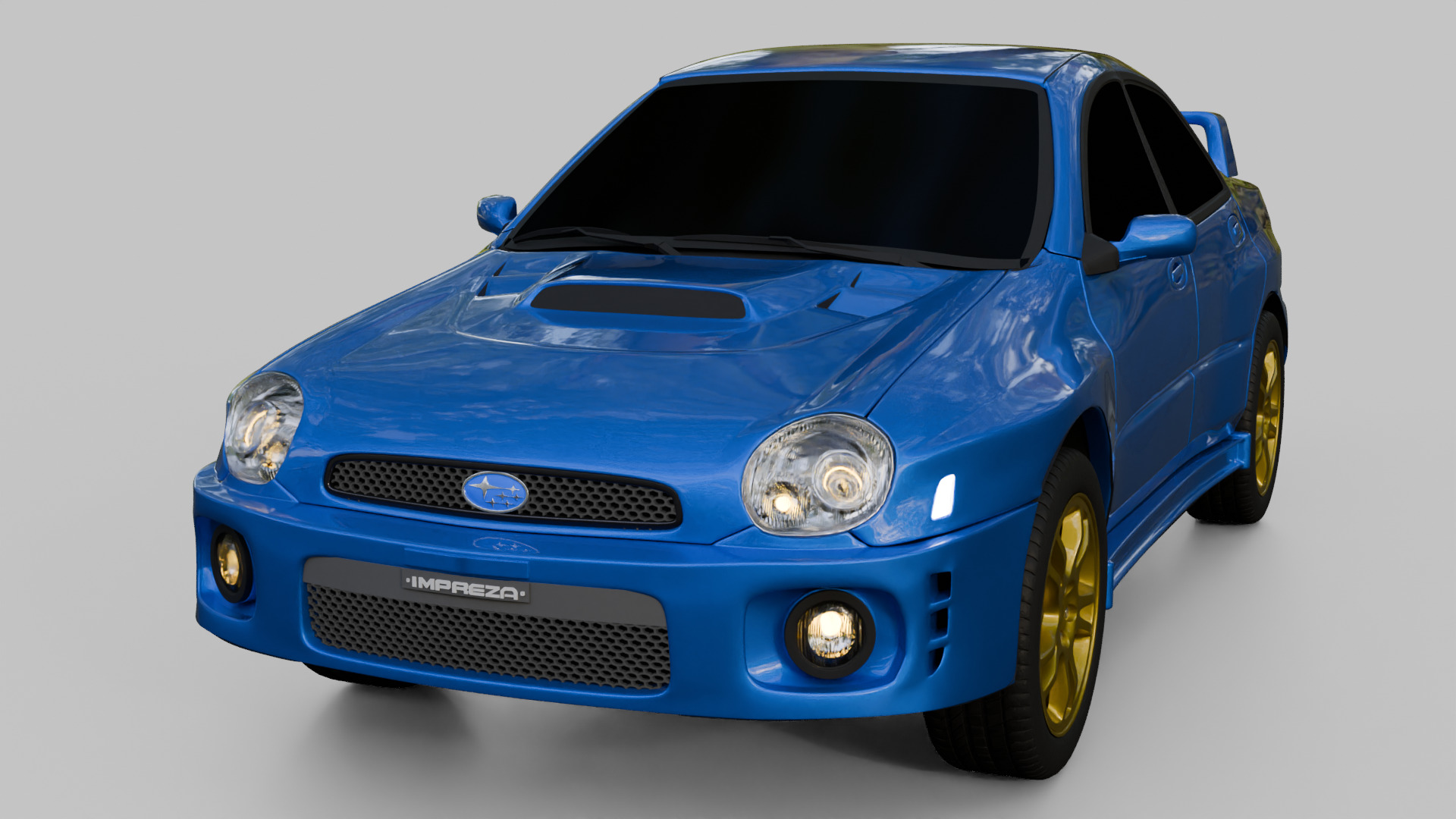 Subaru Impreza WRX Rigged 3D model_10
