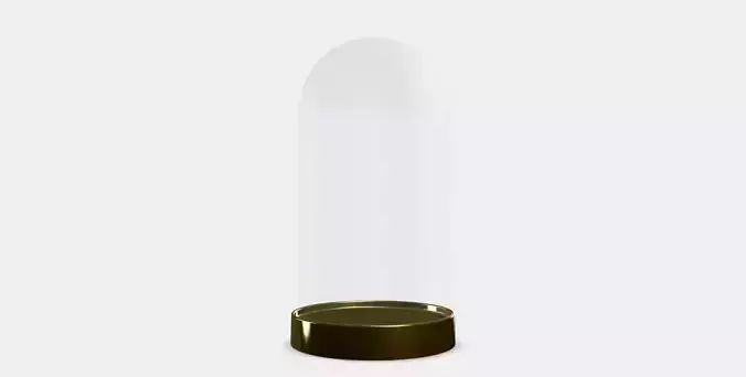 BEGAVNING Glass dome with base