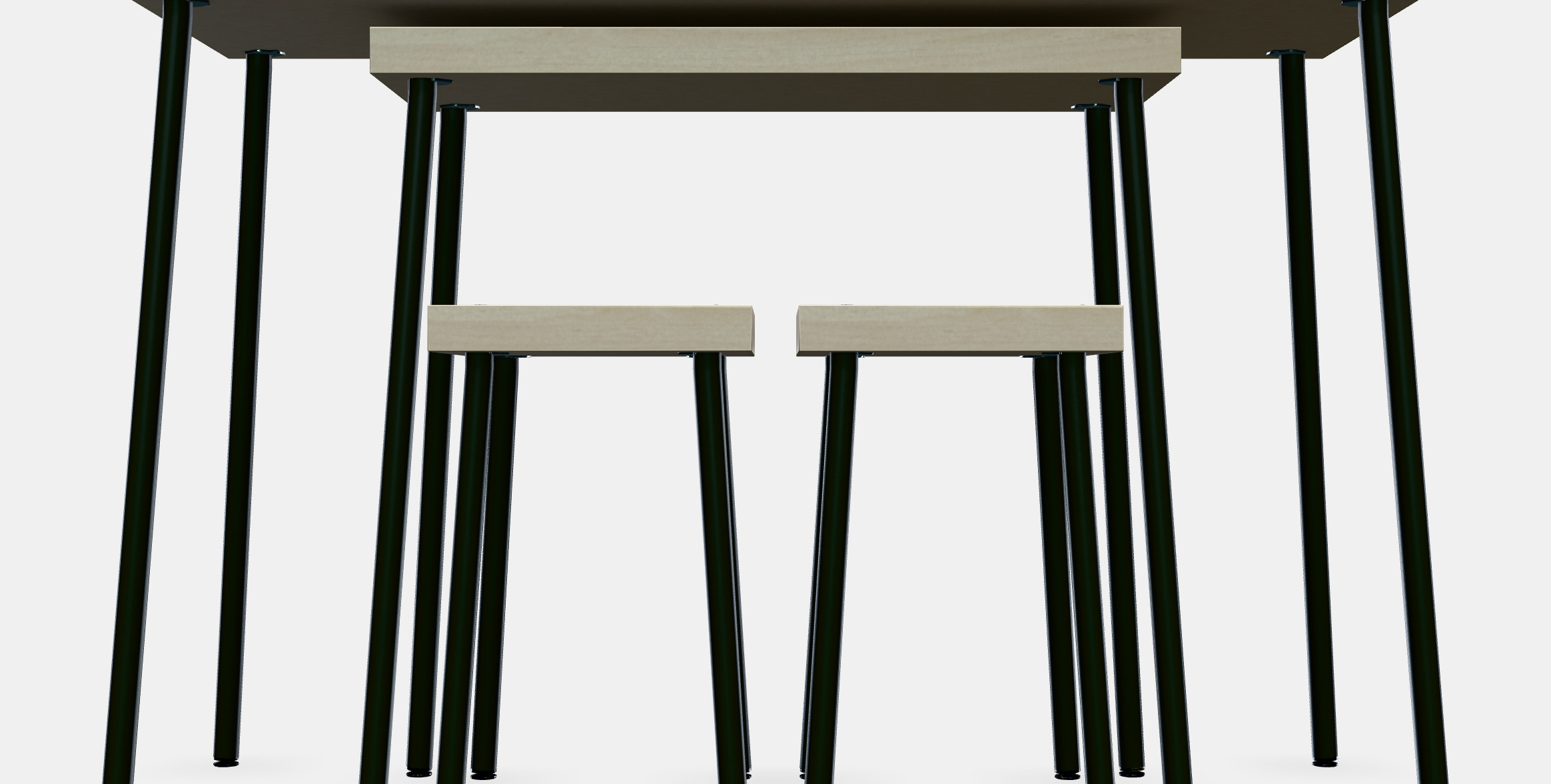 FRIDNAS Nesting tables with stools set of 4 3D model_16