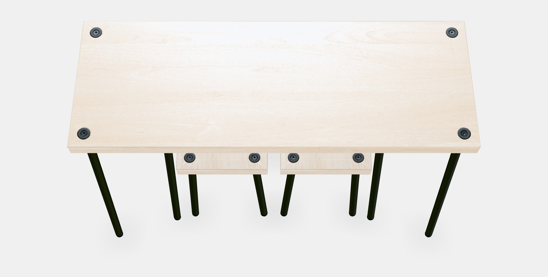 FRIDNAS Nesting tables with stools set of 4 3D model_8