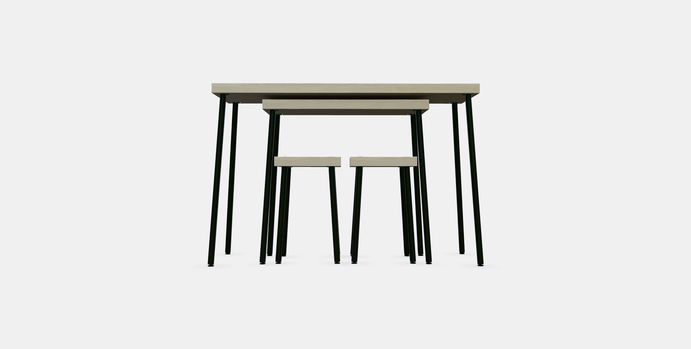 FRIDNAS Nesting tables with stools set of 4 3D model_5
