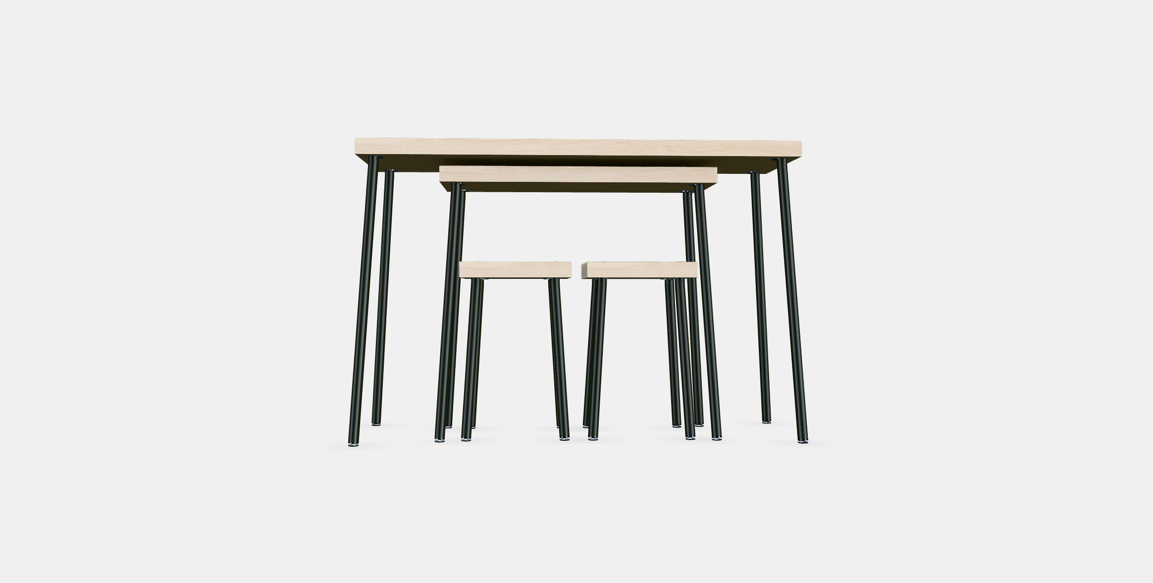 FRIDNAS Nesting tables with stools set of 4 3D model_14