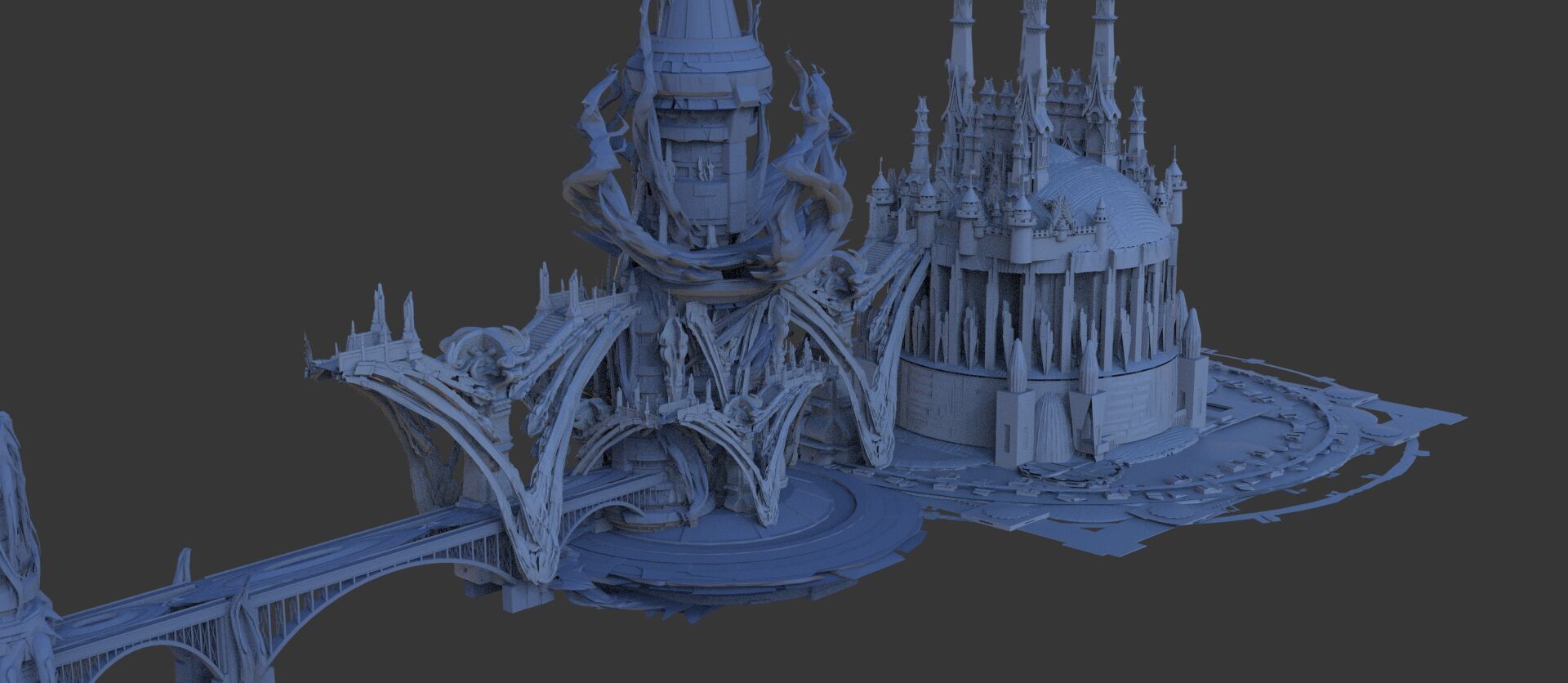 Victorian Cyberpunk bridge 2 3D model_1