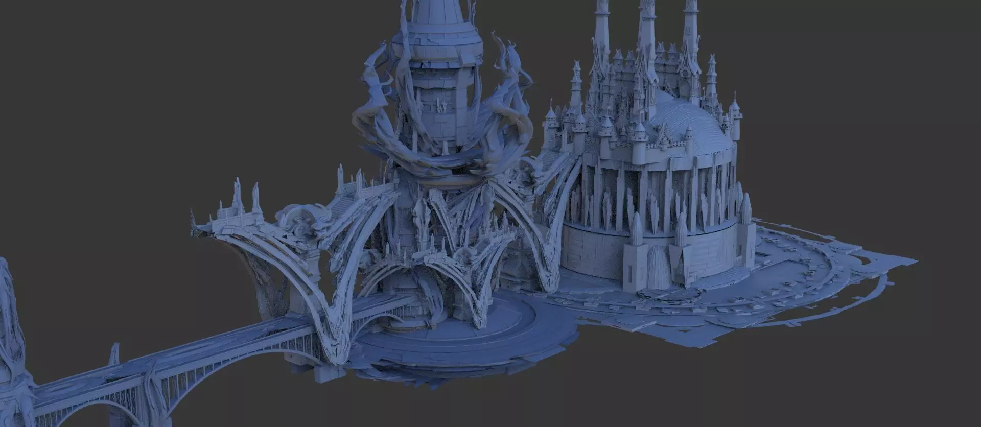 Victorian Cyberpunk bridge 2 3D model_0