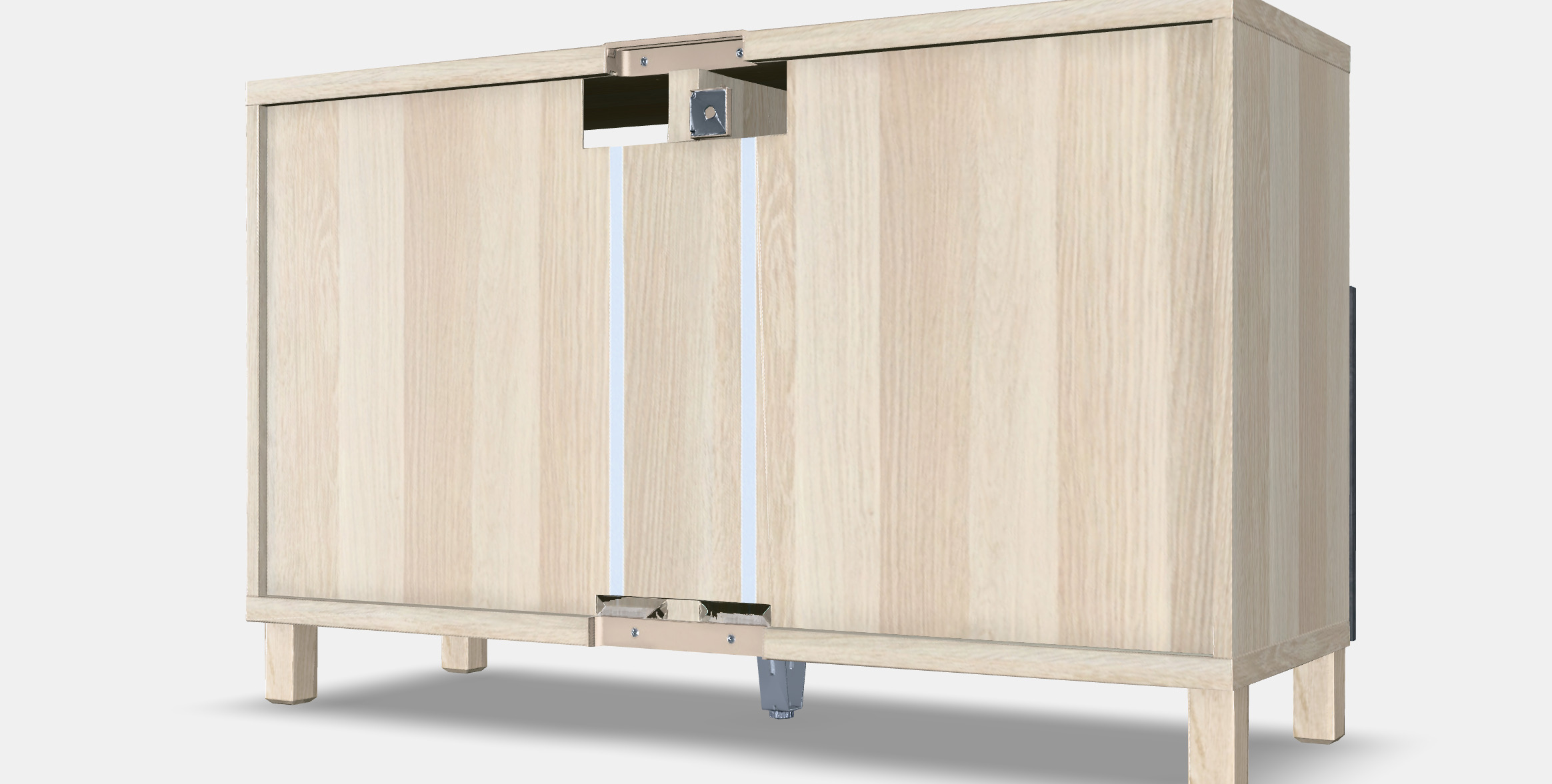 BESTA TV bench with doors 3 Low-poly 3D model_4