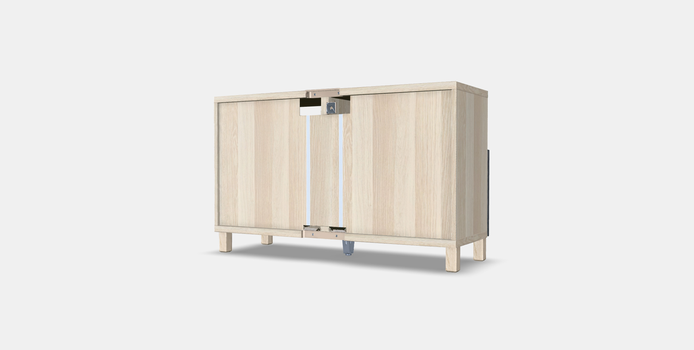 BESTA TV bench with doors 3 Low-poly 3D model_6