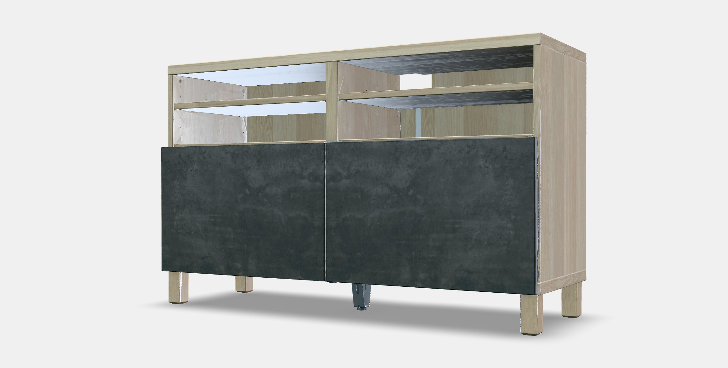 BESTA TV bench with doors 3 Low-poly 3D model_12