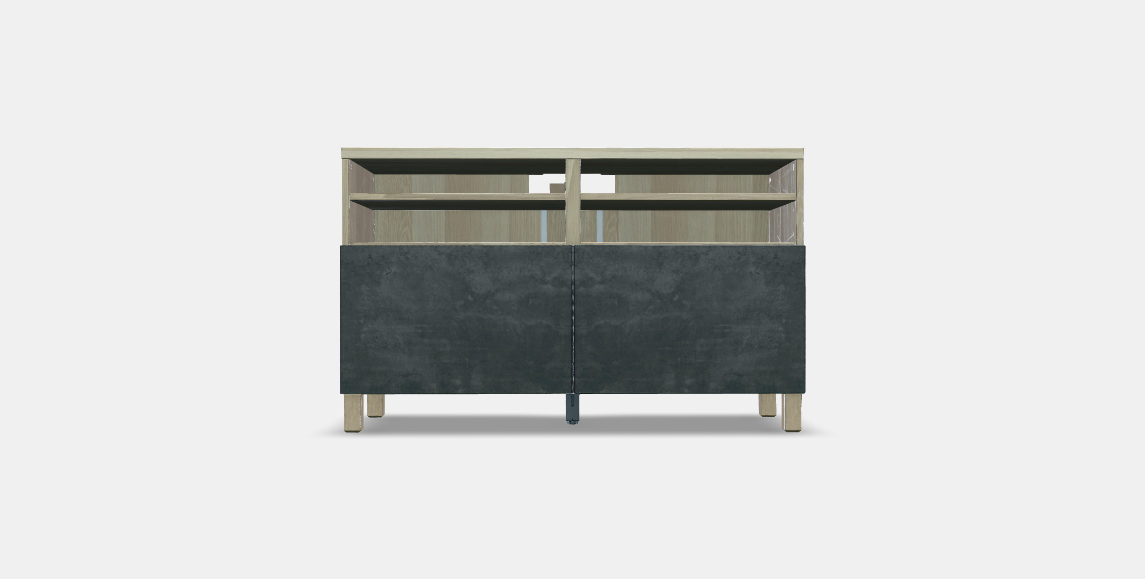 BESTA TV bench with doors 3 Low-poly 3D model_8