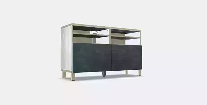 BESTA TV bench with doors 3