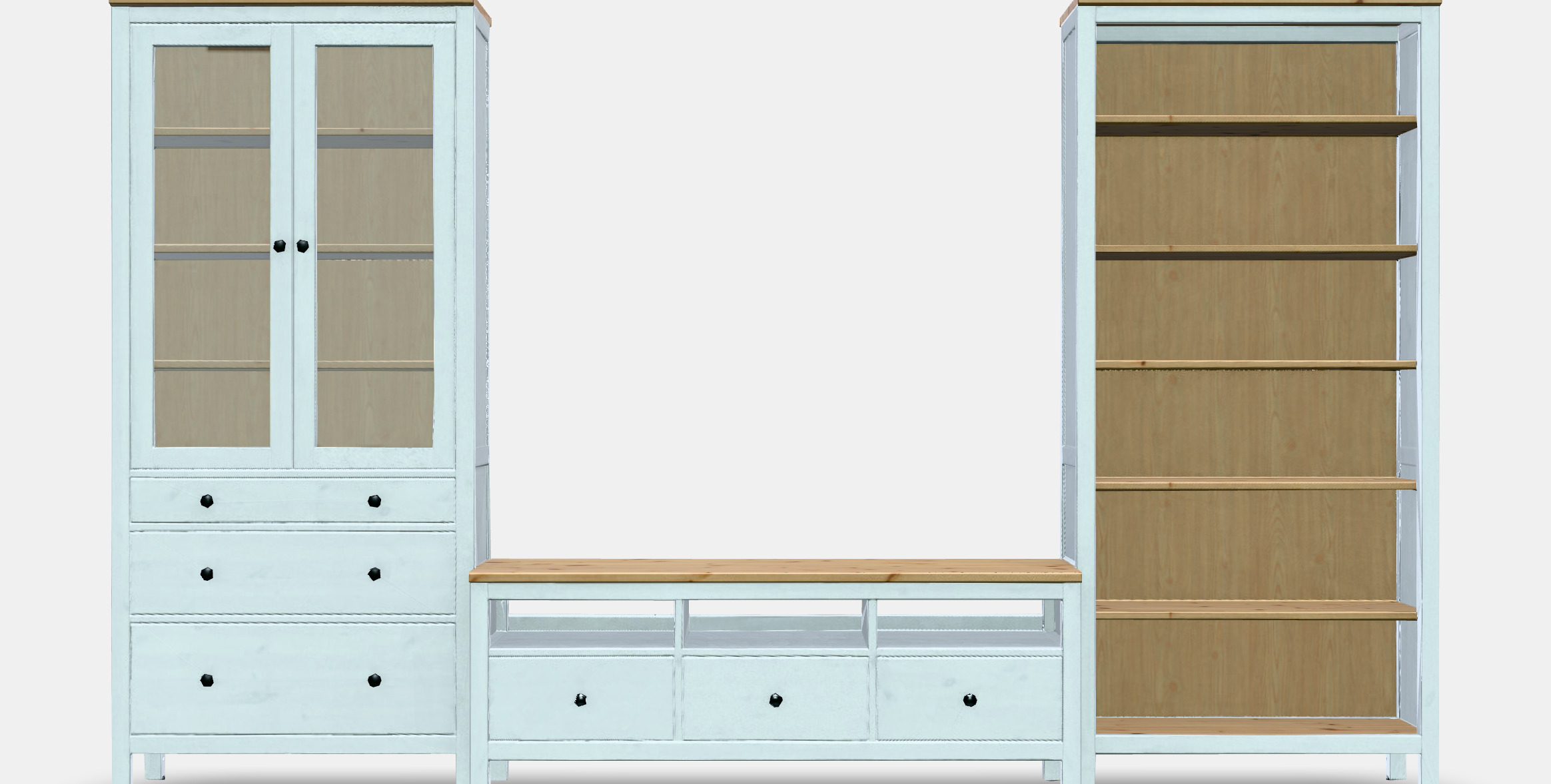 HEMNES TV storage combination Low-poly 3D model_10