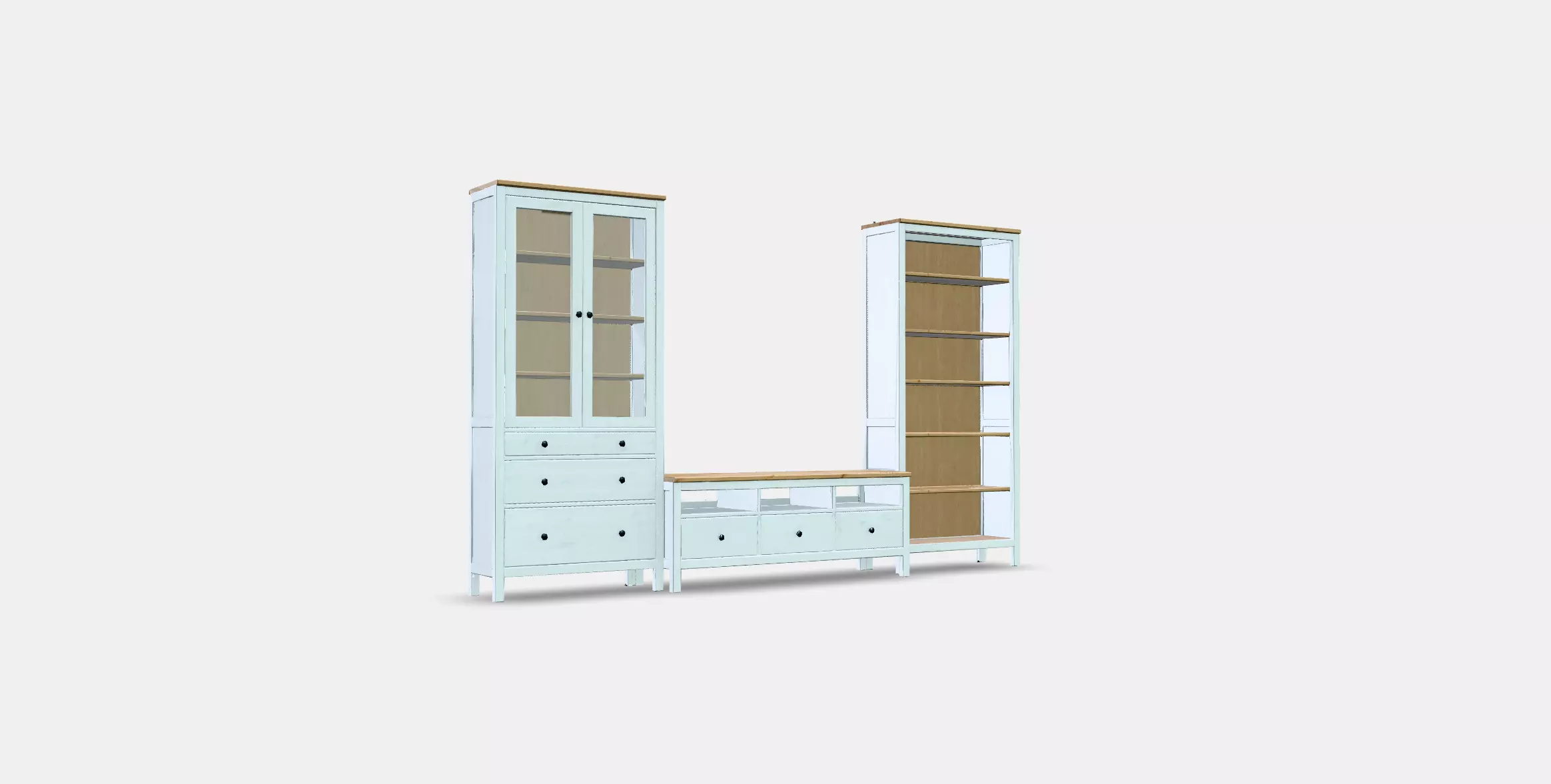HEMNES TV storage combination Low-poly 3D model_0