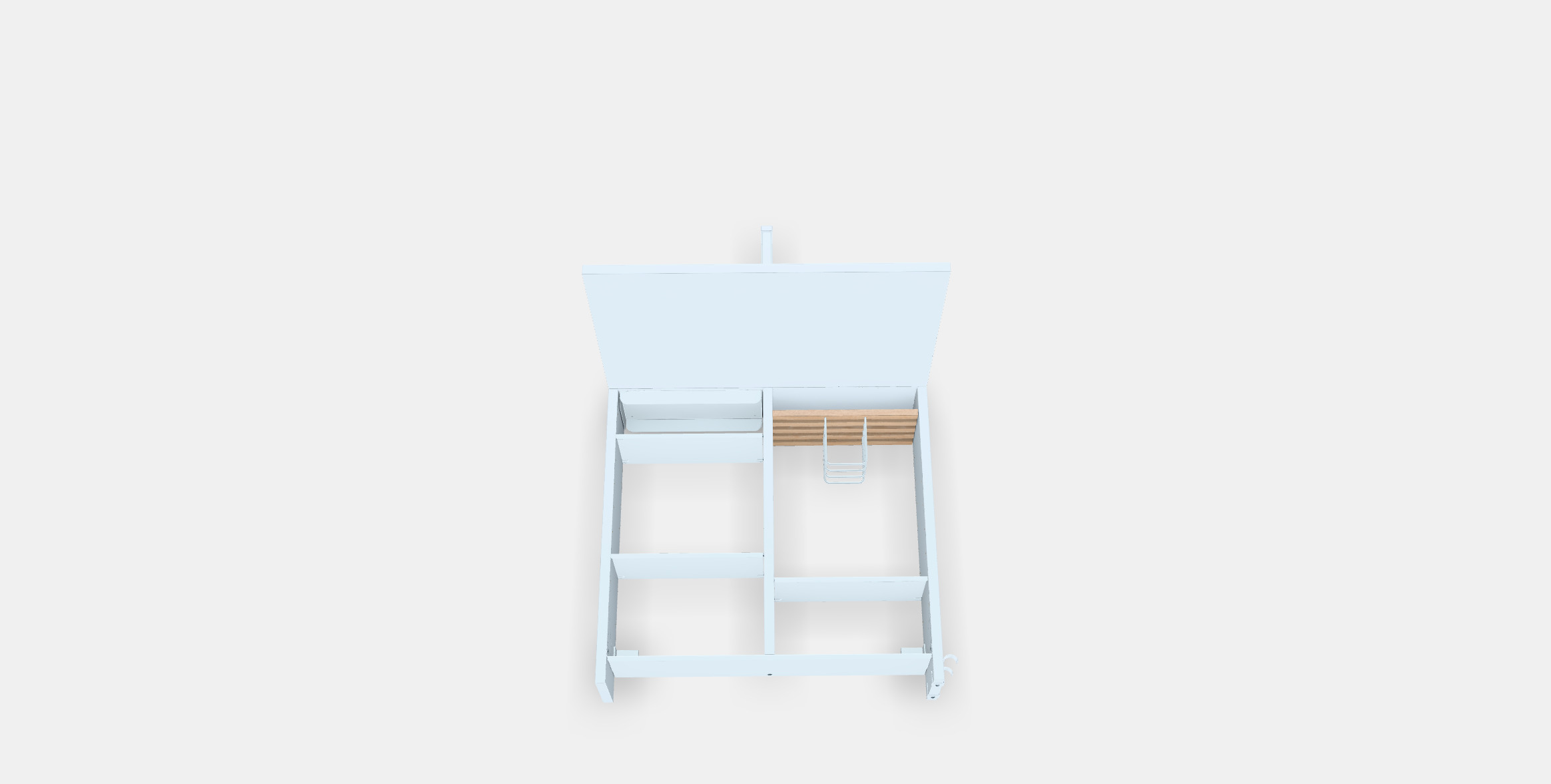 NORBERG wall folding table with storage 3D model_3