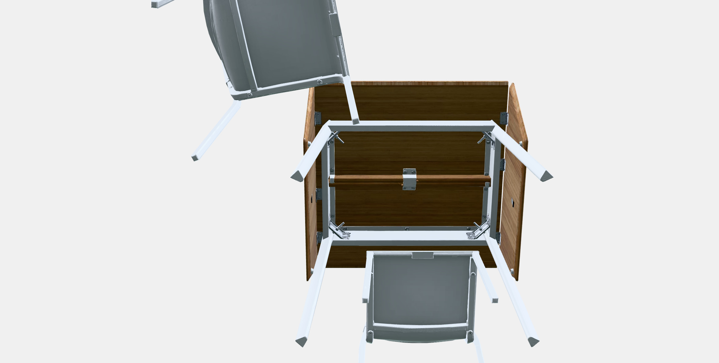 IKEA PS 2012 - TEODORES table and 2 chairs Low-poly 3D model_11